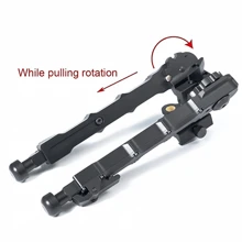 户外战术 V9 竹腿三脚架，6 英寸平头金属可调节三脚架