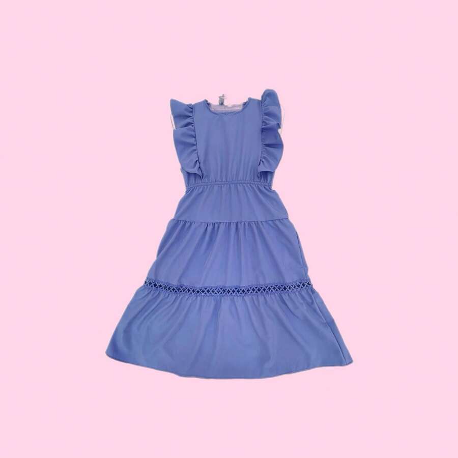 Long Dress For Kids - Màu xanh lam - Xem 1