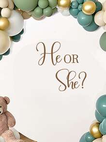 1 Set Baby Shower Decal Logo Gender Reveal Party Wall Arch Decoration Stickers Party Self-Adhesive Removable Sticker Logo - Multicolor - View 5