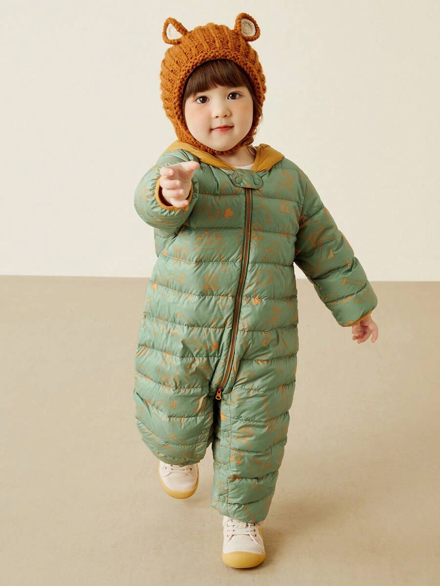 mini bala Winter Jacket Boys' And Girls' Duck Three-Proof Lightweight One-Piece Snowsuit