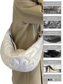 peach tree Balo đeo vai tối giản thời trang, dây đeo có thể điều chỉnh, khóa kéo, vải bạt đã giặt, cặp đeo chéo. Thích hợp cho học sinh, phụ nữ trẻ, du lịch, công tác, cuối tuần và ngày lễ. Túi đệm hình lưỡi liềm. - Nhiều màu - Xem 3