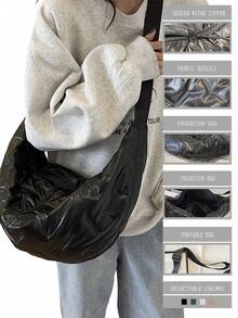 peach tree Balo đeo vai tối giản thời trang, dây đeo có thể điều chỉnh, khóa kéo, vải bạt đã giặt, cặp đeo chéo. Thích hợp cho học sinh, phụ nữ trẻ, du lịch, công tác, cuối tuần và ngày lễ. Túi đệm hình lưỡi liềm. - Nhiều màu - Xem 1