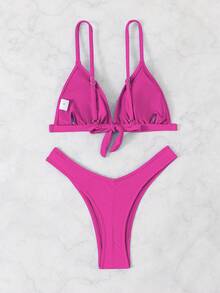 RWX VEST Solid Bikini Set With Adjustable Strap XX513 - Màu Hồng Tươi - Xem 2