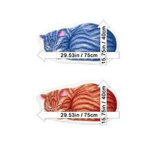 1 tấm thảm len giả in hình mèo lông dễ thương, mặt sau chống trượt TPR, thảm trải sàn lối vào mềm mại và thoải mái, đồ trang trí Giáng sinh, thích hợp cho phòng tắm, phòng ngủ, nhà bếp, phòng khách, đồ trang trí nhà lý tưởng, quà tặng Giáng sinh, thảm trải hàng ngày - Hoàn hảo để trang trí nhà của bạn! - trái cam - Xem 2