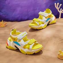 Skechers Dép xỏ ngón đế dày màu vàng hình  Collab - trắng vàng - Xem 3