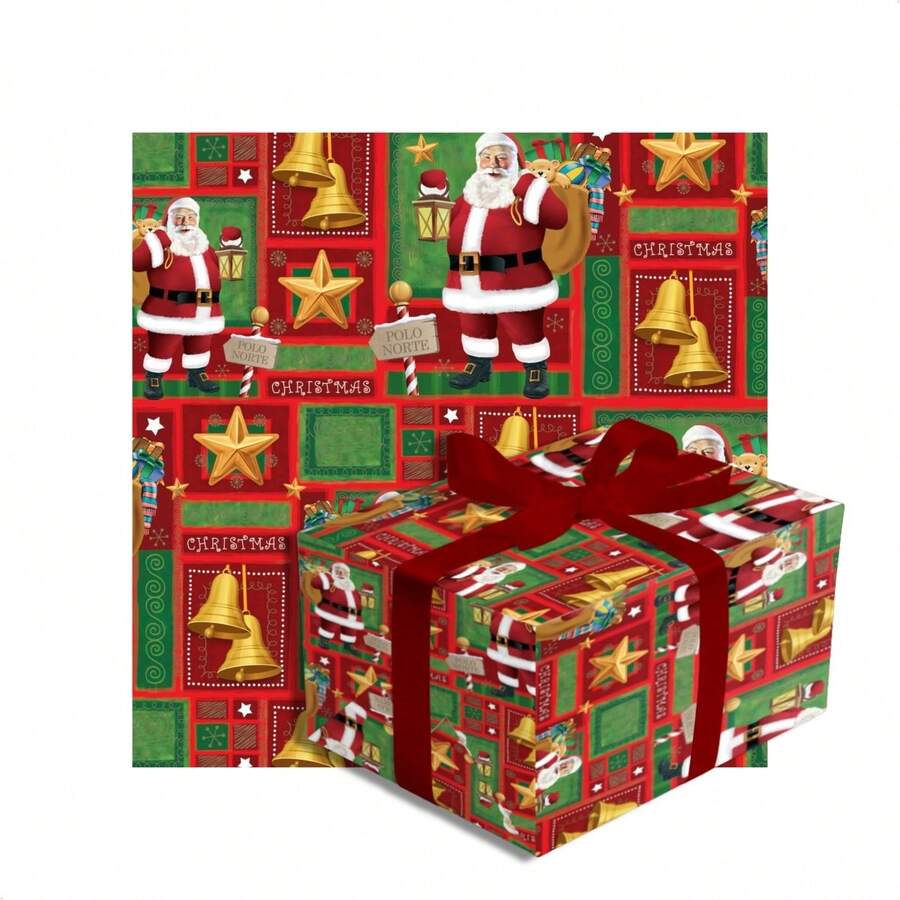 Wrapping Paper Roll Christmas Packaging Reel 100m - 聖誕老公公 - 查看 1