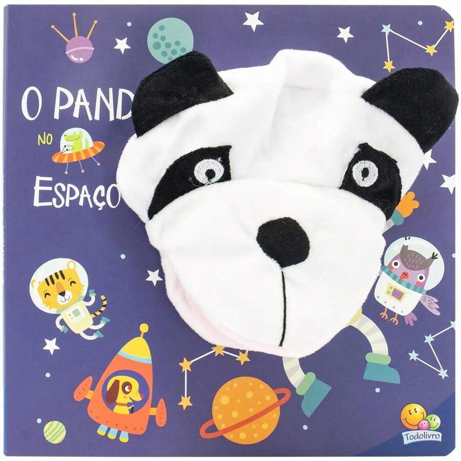 Livro Fantoches Animados O Panda no Espaço - Multicolorido - Visão 1