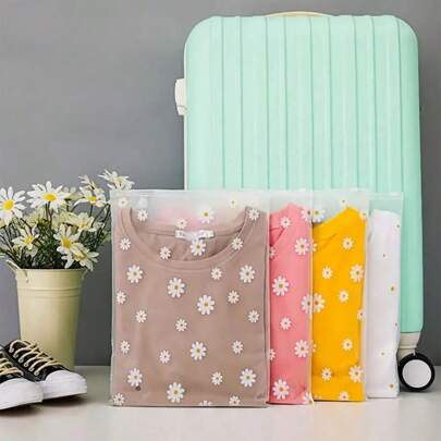 Set de 5 bolsas de almacenamiento con cremallera, estilo lindo y mate de dibujos animados, bolsas para organizar y empacar ropa para viajes