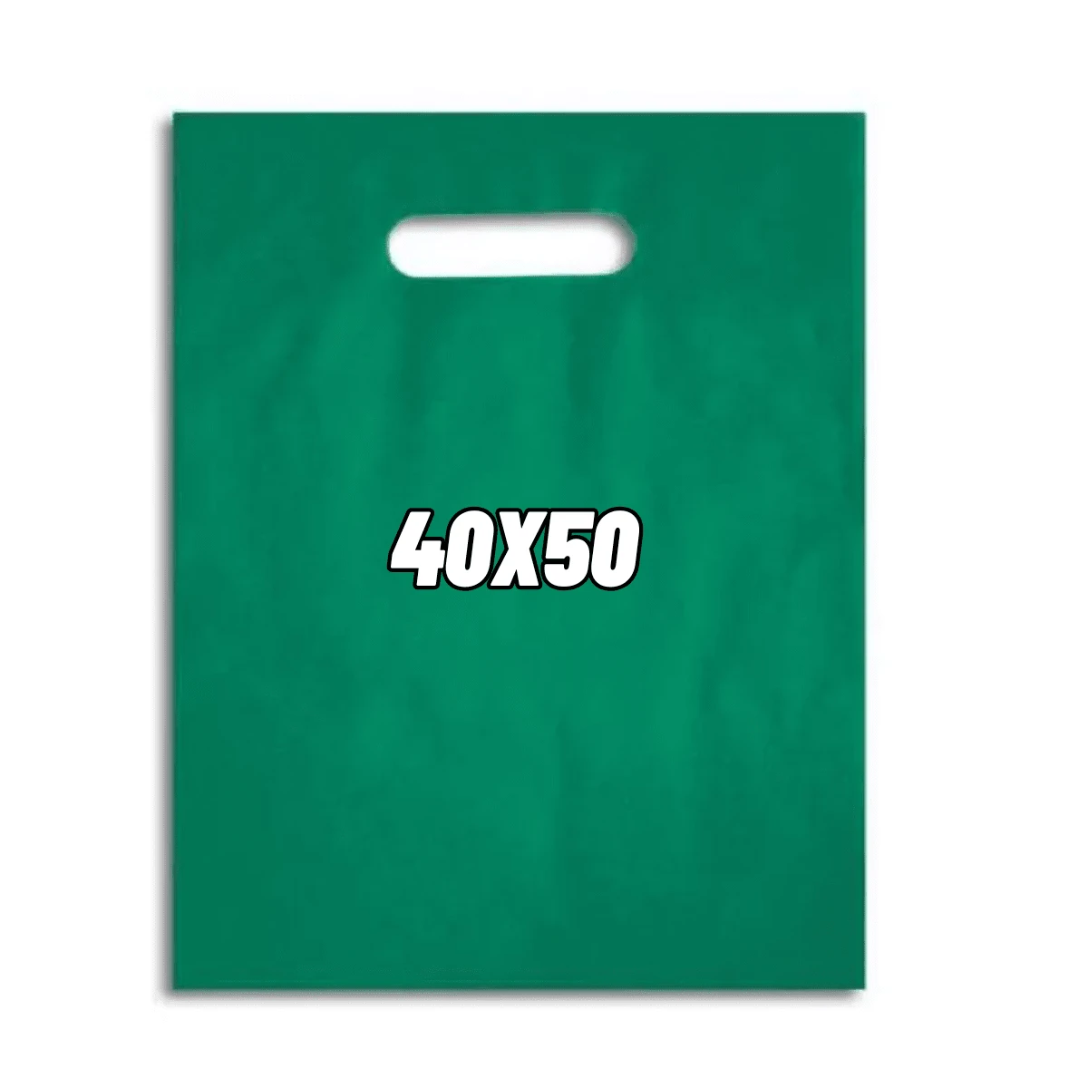 100 Plastic Bags 40x50 Clown Mouth Small Bags For Stores Open Handles - Green - View 1
