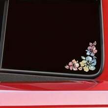 Lotus Flower Car Stickers, Multi-Color Shiny Vinyl Decals, Suitable For Cars, Motorcycles, Laptops, Auto Accessories, Self-Adhesive, Reusable, Asymmetric Shape, Glossy Finish - one-size - View 3