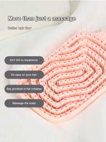 1 件装尼龙骨梳，居家旅行用厚波浪大发刷，男女皆宜，镂空设计塑料骨沙龙美发按摩梳，美发工具 - 彩色 - 查看 4