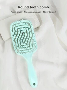 1 件装尼龙骨梳，居家旅行用厚波浪大发刷，男女皆宜，镂空设计塑料骨沙龙美发按摩梳，美发工具 - 彩色 - 查看 6