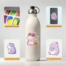 50 miếng dán hình hà mã hoạt hình dễ thương, miếng dán vinyl cho bình nước máy tính xách tay, đàn guitar, xe đạp, ô tô, xe máy, cản xe, hành lý, ván trượt, hình vẽ graffiti, hình dán dễ thương, món quà tuyệt vời nhất cho trẻ em, thanh thiếu niên, nam giới, phụ nữ. - Nhiều màu - Xem 4