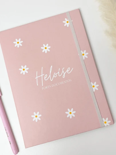 Porta Documentos A5 Personalizado com Bolsinhos Plásticos material escolar material escola papelaria