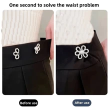 1/2/4 pares de hebillas de cintura con diseño floral, ajustadores de cintura para faldas y pantalones vaqueros - Hebillas desmontables para ajustar el tamaño de la cintura de pantalones y faldas sin necesidad de coser, herramienta perfecta para ajustar la cintura