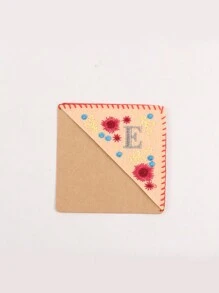 1 pieza, Punto de libro de esquina personalizado bordado a mano, 26 letras bordadas a mano en fieltro, punto de libro de bordado de flor linda para amantes de la lectura, regalo significativo, vuelta al colegio