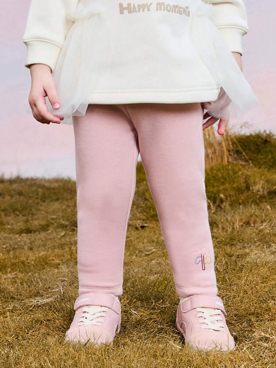 mini bala Pantalones cómodos y de alta elasticidad para niñas, nueva colección de invierno 2024 - Rosa - Ver 1