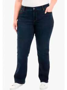 Jeans Talla Grandes Rectos Para Mujer - Azul Marino - Ver 1
