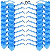 20pcs Fashion Cute Frameless Heart Shaped Glasses, Funny Style Suitable For Party, Beach, Sports, Christmas & New Year Decorations