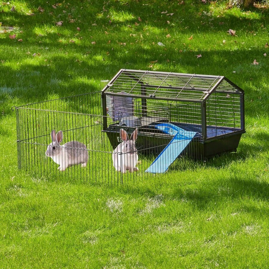 Rabbit Cage With Foldable Playpen, Rabbit Hutch Indoor And Bunny Cage ...