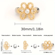 1/2/4 pares de hebillas de cintura con diseño floral, ajustadores de cintura para faldas y pantalones vaqueros - Hebillas desmontables para ajustar el tamaño de la cintura de pantalones y faldas sin necesidad de coser, herramienta perfecta para ajustar la cintura
