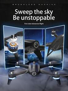 新款 S27 无人机配备无刷电机、光流、智能避障、4K 高清航拍、360° 翻转、带双摄像头和无刷电机的遥控玩具飞机、智能悬停，适合初学者，是节日礼物的完美之选