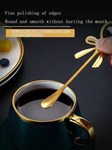 1/5/10pcs Creative Cute Heart & Bow Cake/Coffee Spoon, Nest/Gift Spoon Back To School - Multicolor - View 6