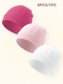 3 piezas Gorra de bebé, suave y cálida, apta para uso diario de recién nacidos - Multicolor - Ver 2