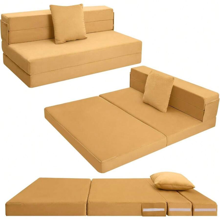 Folding Mattress Double, High Density Foam Fold Out Sofa Chair Z Bed