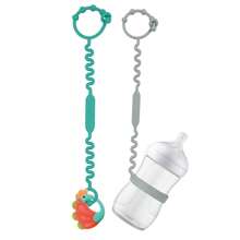2 Stück/Set Baby Beißringe & Flaschen Silikon Riemen: 1 Stück Beißring Riemen, 1 Stück Flasche Riemen. Schnuller Beißringe, verstellbarer Riemen, geeignet für Kinderwagen, Autositz, Hochstuhl, Kinderbett