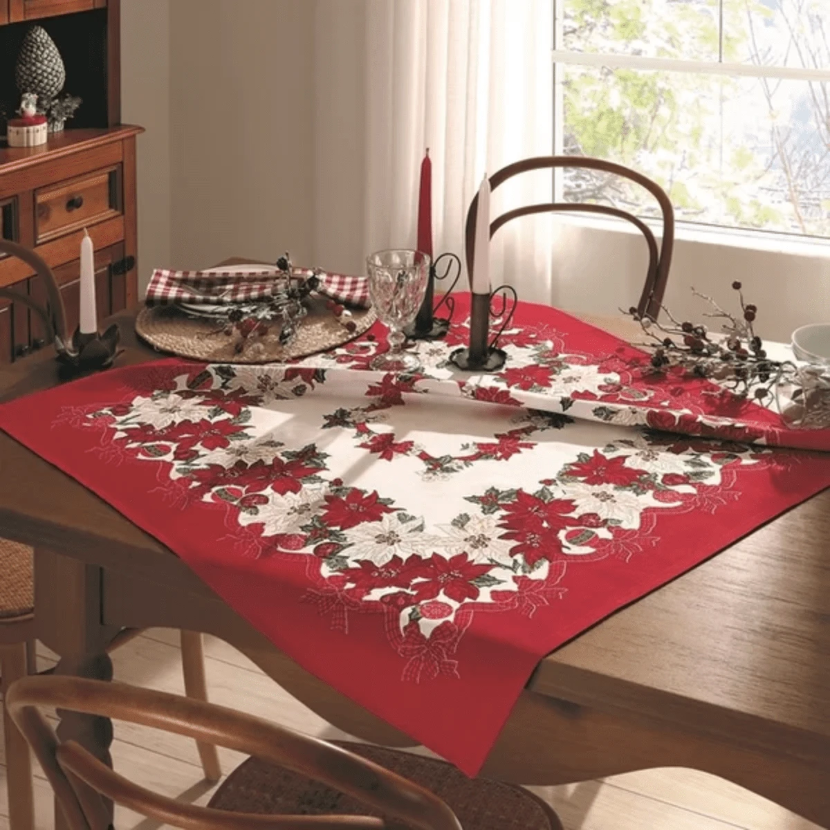 Athenas Dohler Square Christmas Tablecloth 78cm X 78cm - Print 104 - tiêu chuẩn - Xem 1