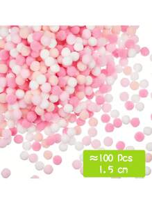 100/200Pcs 1cm/1.5cm Assorted Pompoms Multicolor Valentine Day Arts And Crafts Fuzzy Pom Poms Balls For DIY Creative Crafts Decorations, Christmas Gift Ideas, DIY Christmas Ornaments - Multicolor - View 21