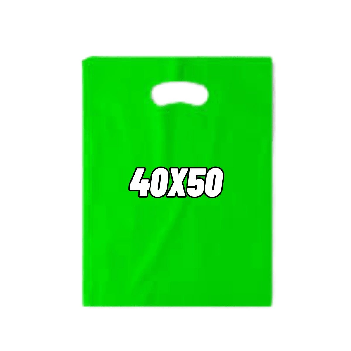 100 Plastic Bags 40x50 Clown Mouth Small Bags For Stores Open Handles - Lime Green - View 1