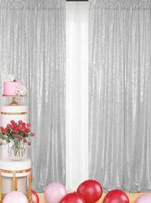 2pcs Silvery Party Background Cloth, Birthday Party Decoration Supplies Background Banner Silvery Background Cloth, Silvery Reuse Curtains For Home Decor, Wedding Decor, Babe Shower Decor, Suitable For Pairing With Metal Arch Brackets And Balloons, Perfect Background Decoration, Equally Suitable For Daily Use, The Shiny Background Fabric Never Goes Out Of Style Back To School Valentine Day