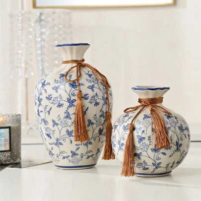 1 Piece Vintage Ceramic Vase, Vintage Aesthetic Room Decoration, Elegant Home Flower Decoration,Room Decor,Home Decor,Kitchen Decor,Wedding Decor,Table Decoration,Centerpieces,Office Decor,Garden Decor,Outdoor Decor Flower Vase Glass Vase