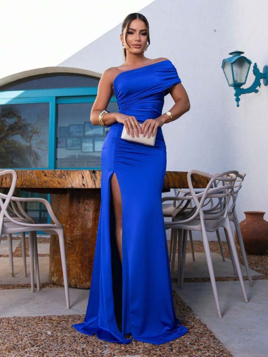 LONG DRESS FOR WEDDING BRIDESMAID MERMAID FASHIONIST - Xanh đậm - Xem 1