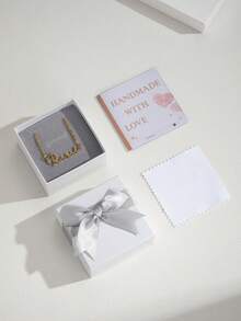 1 件定制领结投影照片项链，可爱个性化投影项链，夏季项链礼物，适合她、儿童礼物、圣诞礼物 - 玫瑰金 - 查看 7