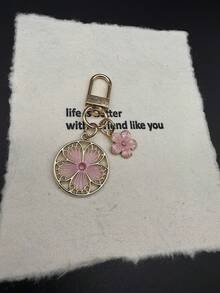 简单而百搭的合金材料，适合女性，用丝线编织，叶子，小花，钥匙扣，包包，吊坠，小，适合最好的朋友，圣诞节礼物，感恩节礼物，适合女性，冬季粉色 - 粉色 - 查看 7