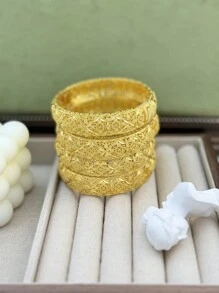Pulseira aberta em forma de trigo banhada a ouro feminina, joia de luxo para festa de noiva