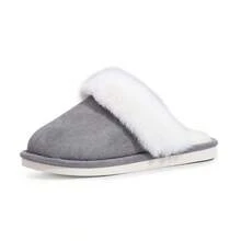 圣诞大促 | 情侣居家必备——秋冬防滑耐磨毛领拖鞋在这个寒冷的秋冬季，一双温暖舒适的拖鞋才是居家最佳伴侣 - 灰色 - 查看 4