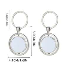 Customizable Rotating Double-Sided Round Photo Keychain, Zinc Alloy Material, Perfect For Christmas Gift, Family, Friends, And Pets