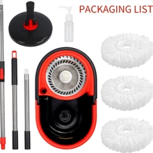 Spin Mop And Bucket Cleaning System,360° Mop Bucket On Wheels With 3 Microfiber Replacement Mop Head Refills And Stainless Steel 61" Extended Handle For Floor Cleaning - Black - View 7