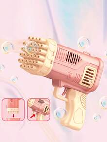 Súng thổi bong bóng 32 lỗ nhiều lỗ, Đồ chơi thổi bong bóng điện tự động một phím cho trẻ em (Không bao gồm pin và dung dịch tạo bong bóng) - Màu be - Xem 6