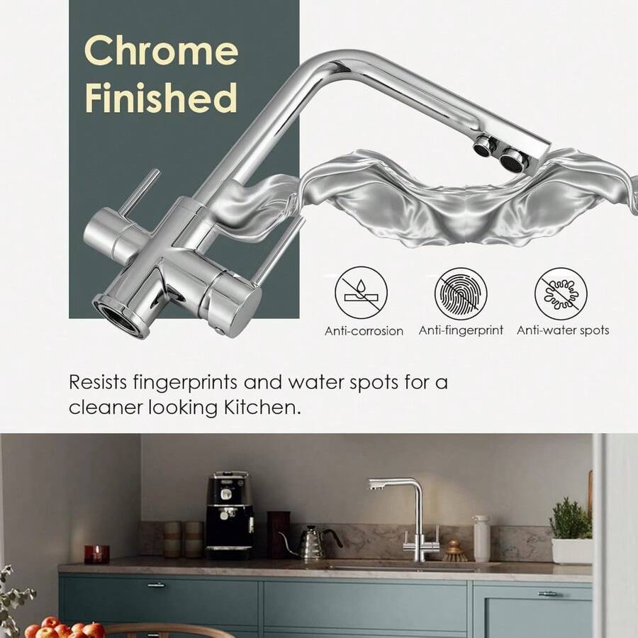 3 Way Water Filter Taps Swivel Spout Pure Drinking Water Kitchen Sink