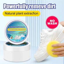 多用途清洁和去污剂、鞋子清洁霜、多用途清洁霜、带海绵的白色鞋子清洁剂、白色鞋子清洁剂、鞋子去污固体膏 - 彩色 - 查看 1