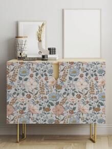 1pc Floral Pattern Peel And Stick Wallpaper, Light Color Background, Removable Wallpaper For Living Room, Bedroom, Wall, Furniture Renovation, 17.7 In X 6.5 Ft/9.8 Ft, Decorative Sticker, Removable Wall Panels, Wallpaper, Spring Decor, Renew Your Home, Rama Decorative Sticker, Birthday & Graduation Gift - Multicolor - View 13