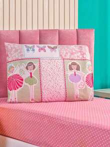 3 Piece Single Bed Sheet With Ballerina-Game-Balloon-Dinosaur-Astronaut-Ballet-Unicorn Print - 芭蕾舞3件套 - 查看 2