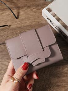 黑色小钱包口袋钱包小钱包双折超薄女士钱包轻便便携信用卡钥匙包短款钱包可爱现代时尚生日礼物圣诞周年纪念女士女孩女士商务周年纪念圣诞节情人节生日礼物礼物情侣女士女孩女士女士包学校用品宿舍返校 - 紫丁香色 - 查看 3