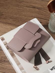 黑色小钱包口袋钱包小钱包双折超薄女士钱包轻便便携信用卡钥匙包短款钱包可爱现代时尚生日礼物圣诞周年纪念女士女孩女士商务周年纪念圣诞节情人节生日礼物礼物情侣女士女孩女士女士包学校用品宿舍返校 - 紫丁香色 - 查看 5