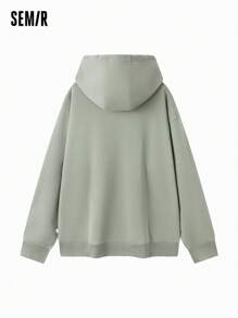 SEMIR 男士宽松印花连帽衫，保暖内衬，冬季情侣上衣 - 綠色 - 查看 6